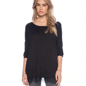 JOIE EUC Yael Eyelash Lace Hem Boxy Sweater